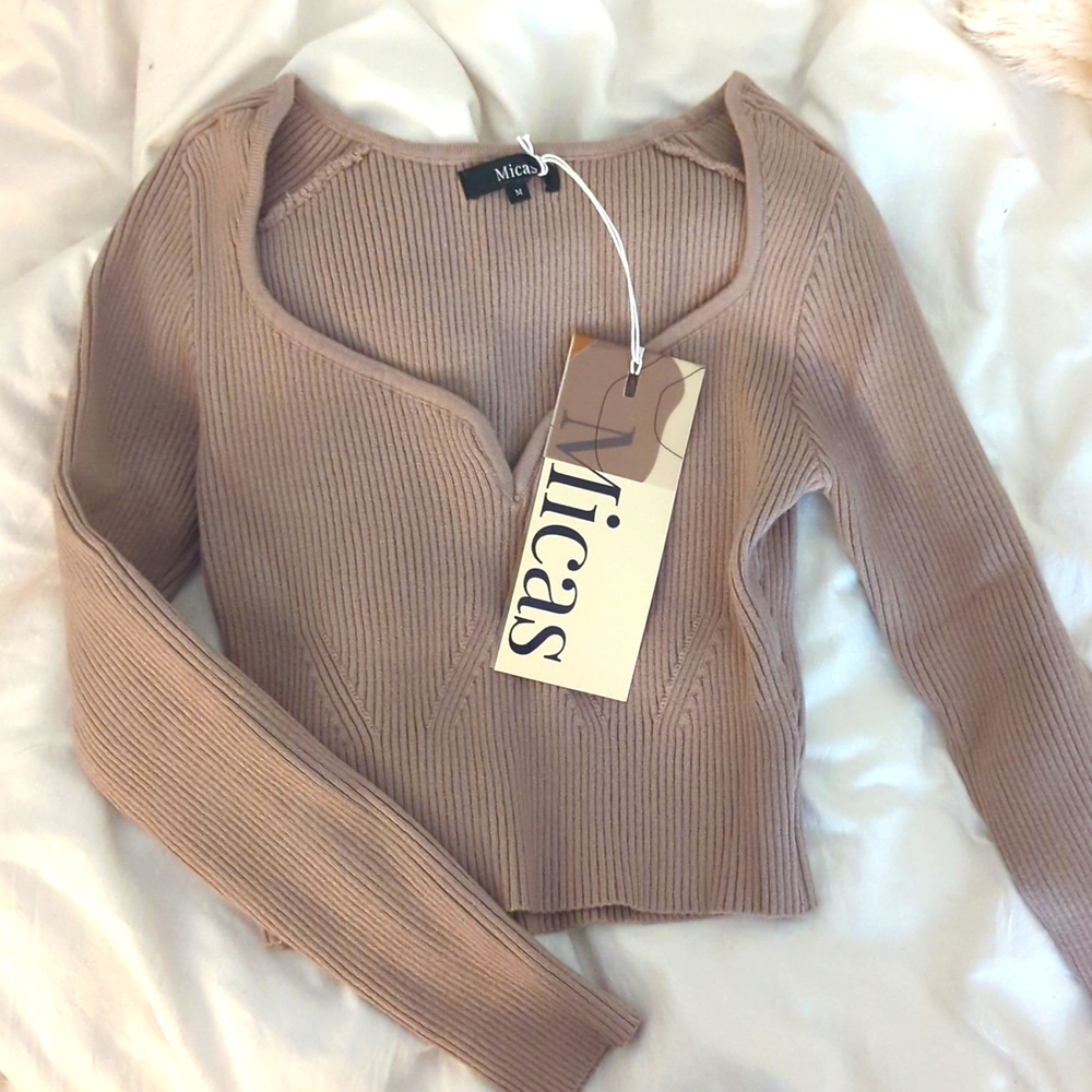 Toffee colored long sleeved shirt
